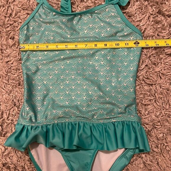Cat & Jack Girls Turquoise Shimmermaid One Piece Swimsuit L (10/12) - Picture 4 of 6